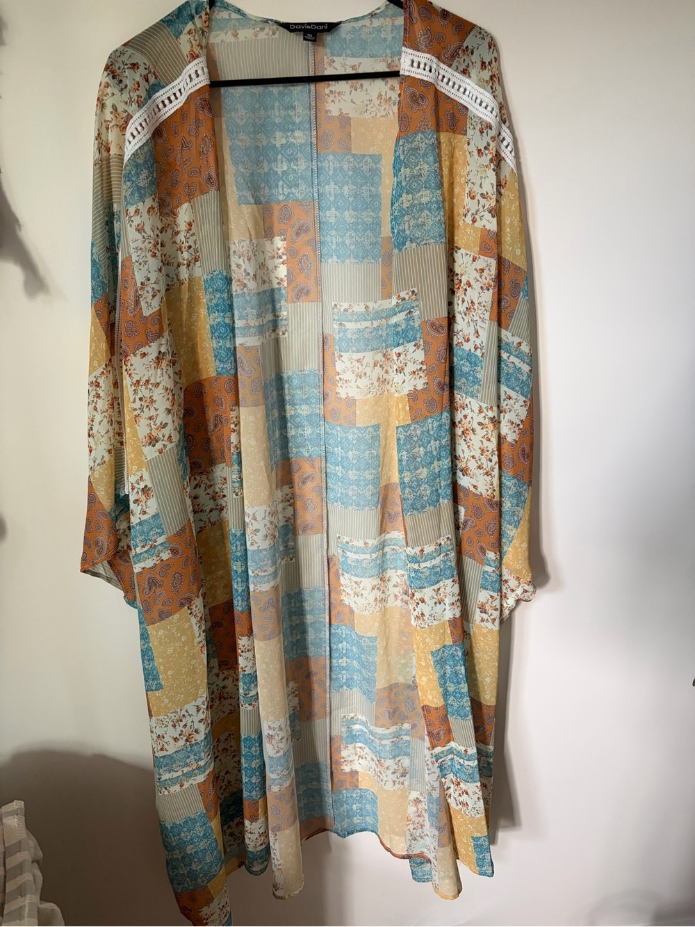 Patchwork duster kimono resortwear